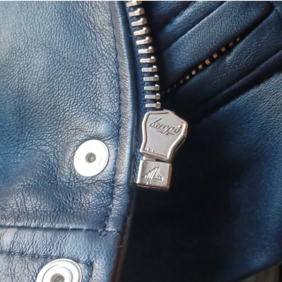 Golce & Gabbana Genuine Leather Dark Blue Motor Jacket Size 44